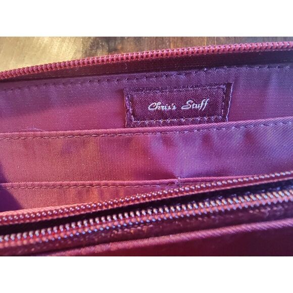 Wine Glass Themed Wallet Womens Gift Wallet Wine Club Zip Around Chris's Stuff - Picture 4 of 6